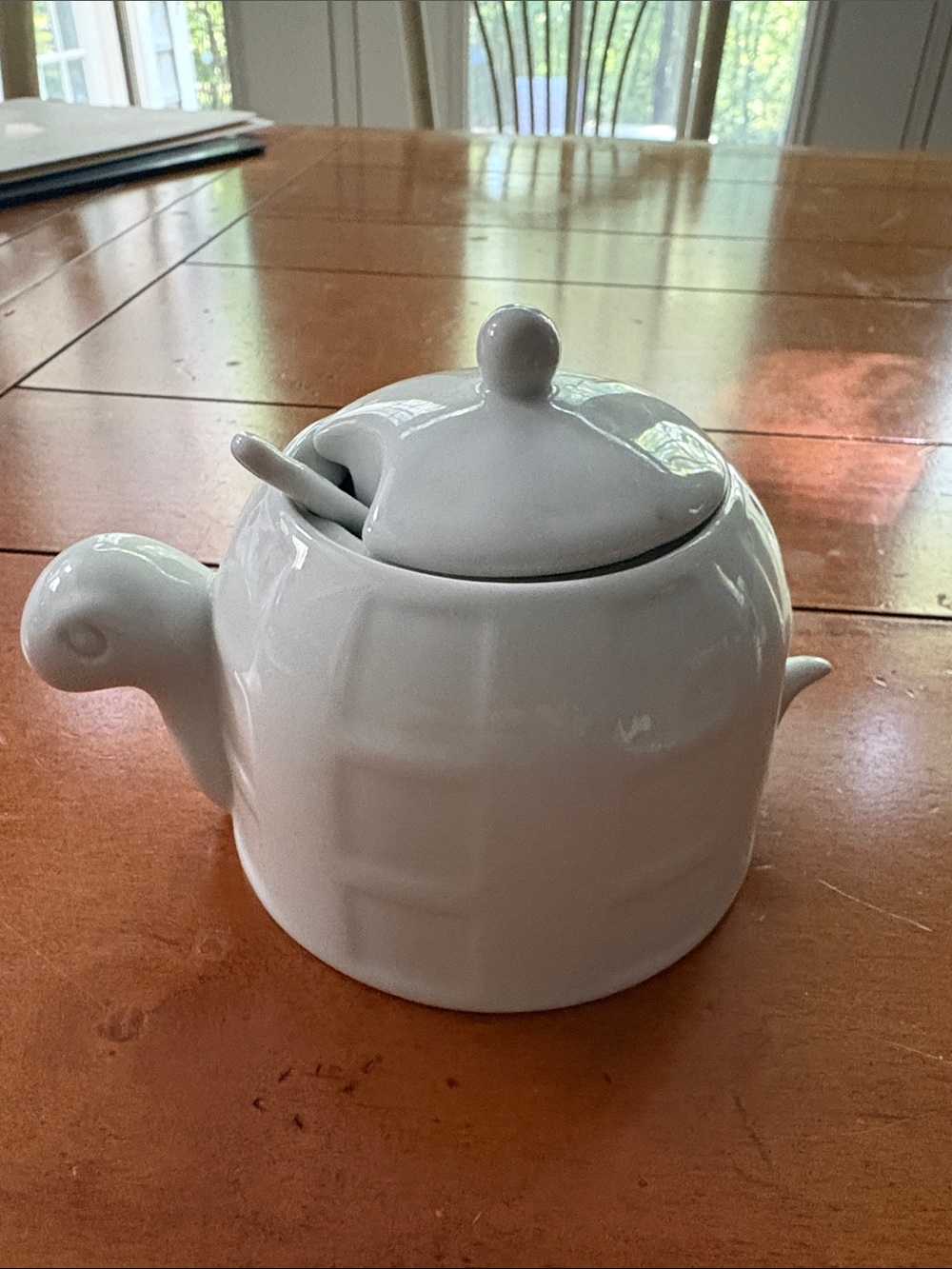 Boston Warehouse White Ceramic Sugar Jar with Lid - 4”